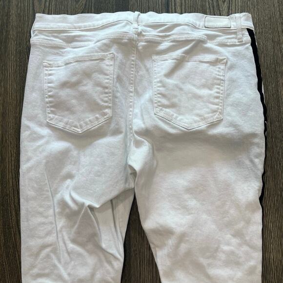 Express Womens Cropped Legging Jeans Mid Rise Stretch Cotton Blend White Size 16 - Picture 7 of 11